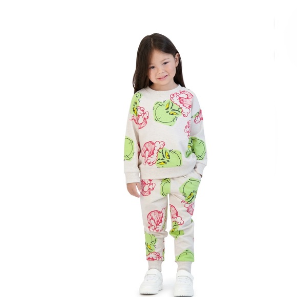 Dr. Seuss The Grinch Toddler Printed Sweatshirt and Jogger Set Sizes 2T or 3T - Picture 2 of 4